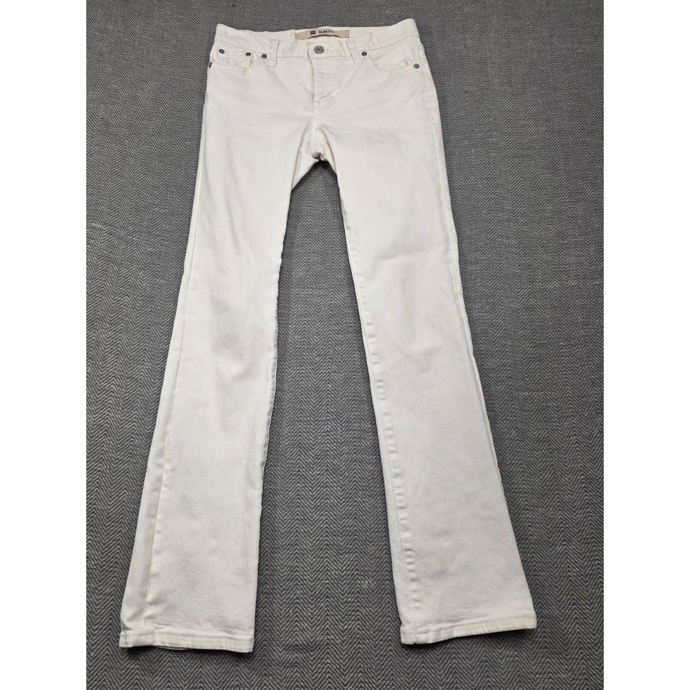 Gap Slim Fit Stretch‎ White Denim Jeans Women Flare Leg Bootcut Casual Pants